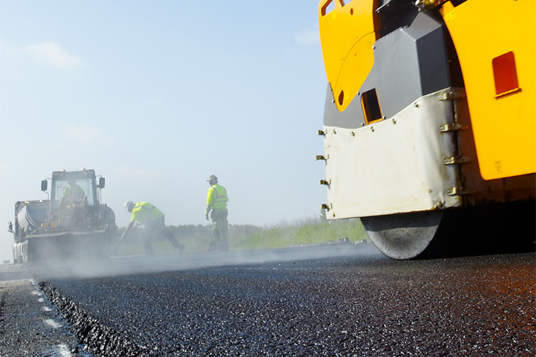 Road resurfacing program on the M1 near Watford